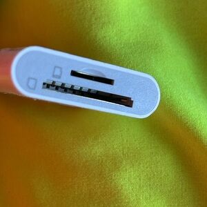 White card reader for iPhone and smartphones , micro memory and regular memory.